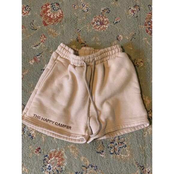 Happy Camp3r Beige High Rise Sweat Shorts, XS - Picture 2 of 7